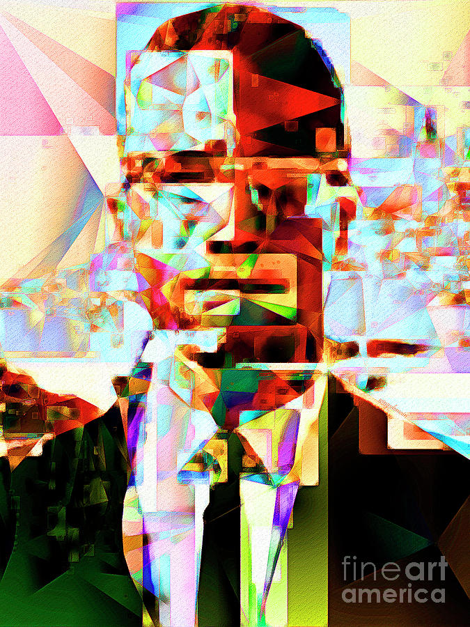 Black Panther Movie Photograph - Malcolm X in Abstract Cubism 20170329 by Wingsdomain Art and Photography
