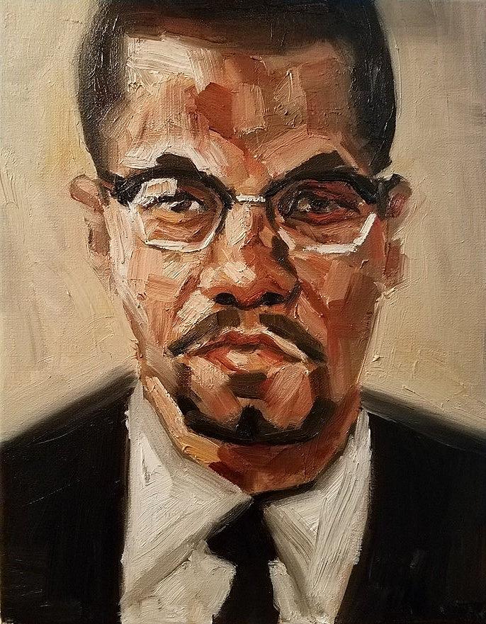 Malcolm X Painting by Luka Dziubyna - Fine Art America