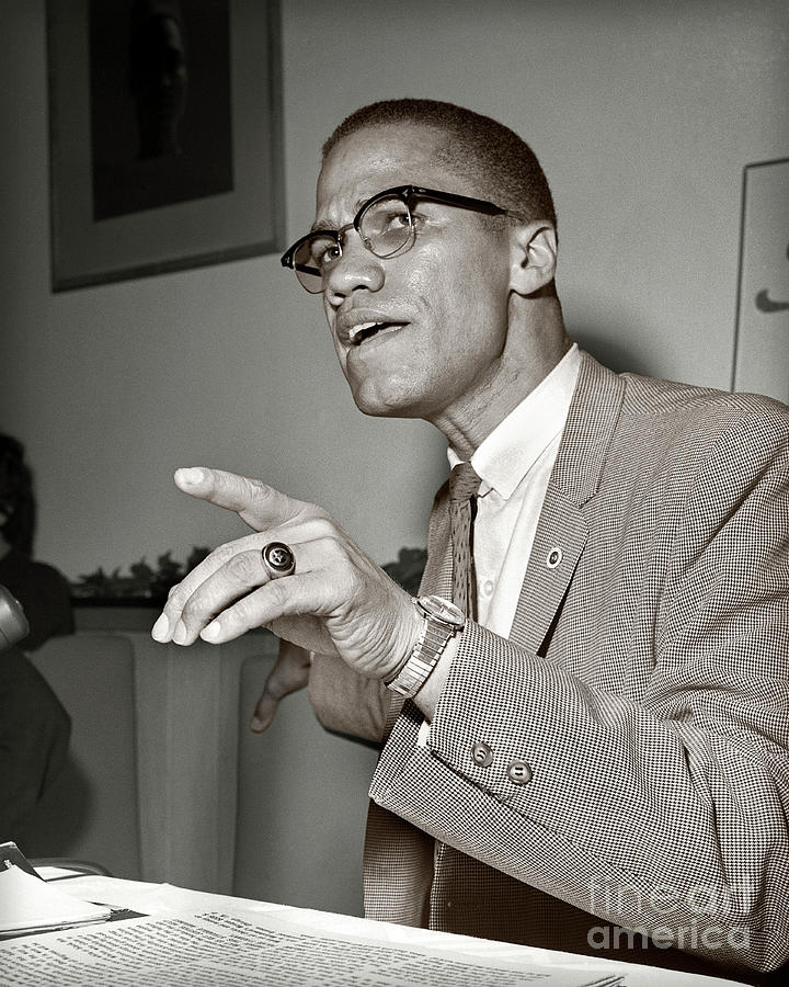 Malcolm X  Photograph by Martin Konopacki Restoration