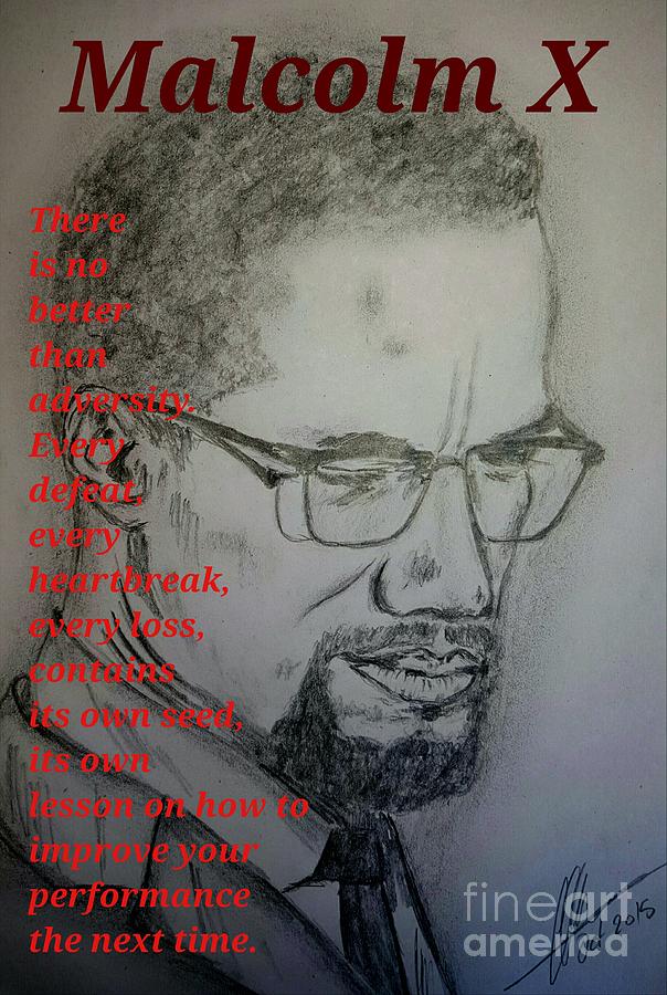 Malcolm X- Quotes Drawing