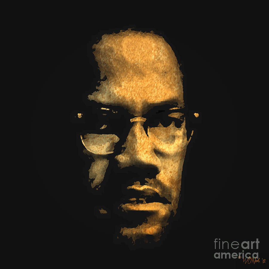 Portrait Digital Art - Malcolm X by Walter Neal