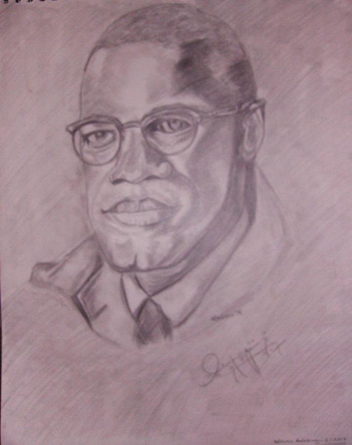 Malcom X Drawing by Ade steven Adebanji - Fine Art America