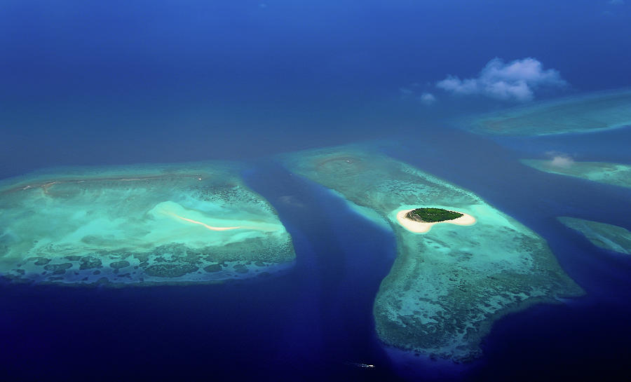 Maldivian Coral Reefs and  Desert Island Photograph by Jenny Rainbow