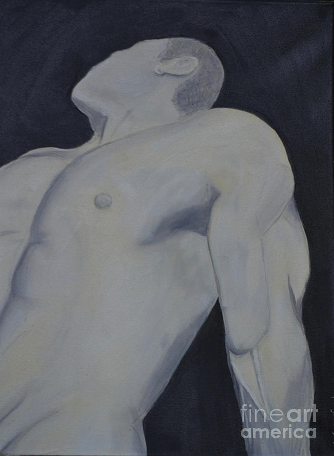 Male Black and White Painting by Lori Jacobus-Crawford
