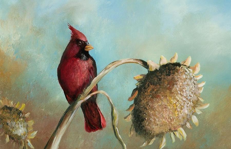 Bird Painting - Male Cardinal by Jane Harris