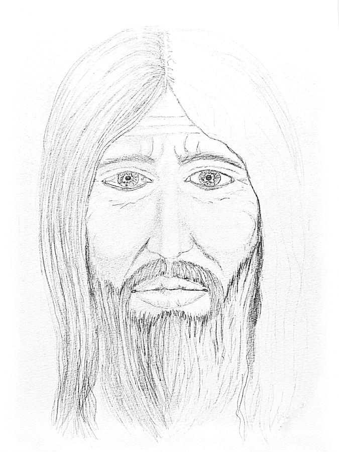 Male Face Drawing Drawing by Delynn Addams