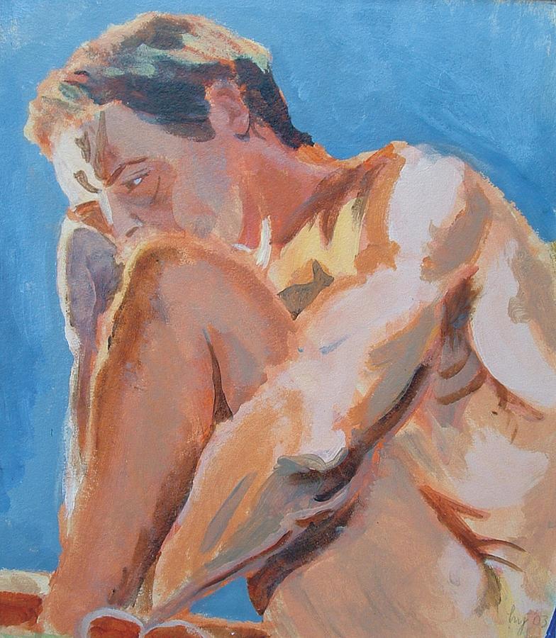 Male Nude Painting Painting by Mike Jory