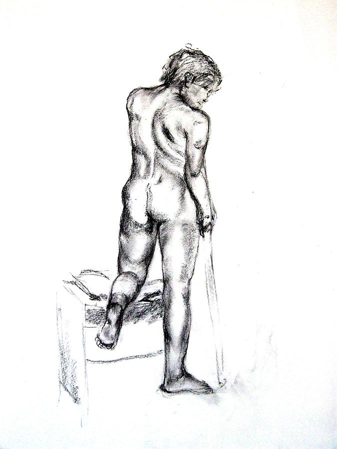 Male Nude Drawing by Safoura Massoud