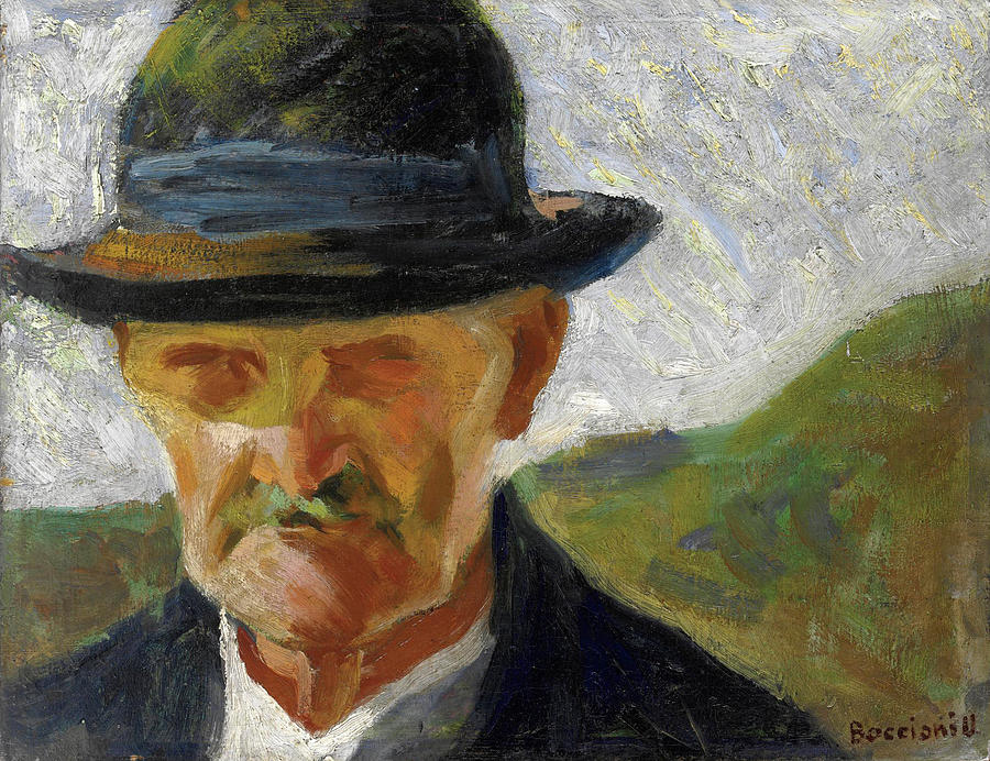 Umberto Boccioni Painting - Male Portrait by Umberto Boccioni