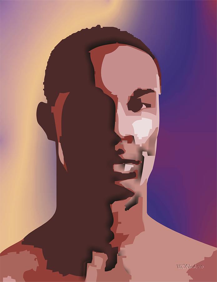 Portrait Digital Art - Male Portrait X2 by Walter Neal