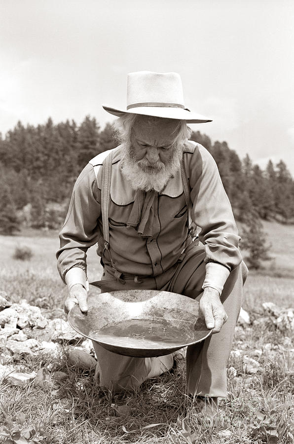 Male Prospector Panning For Gold Photograph by H Armstrong Roberts and ClassicStock