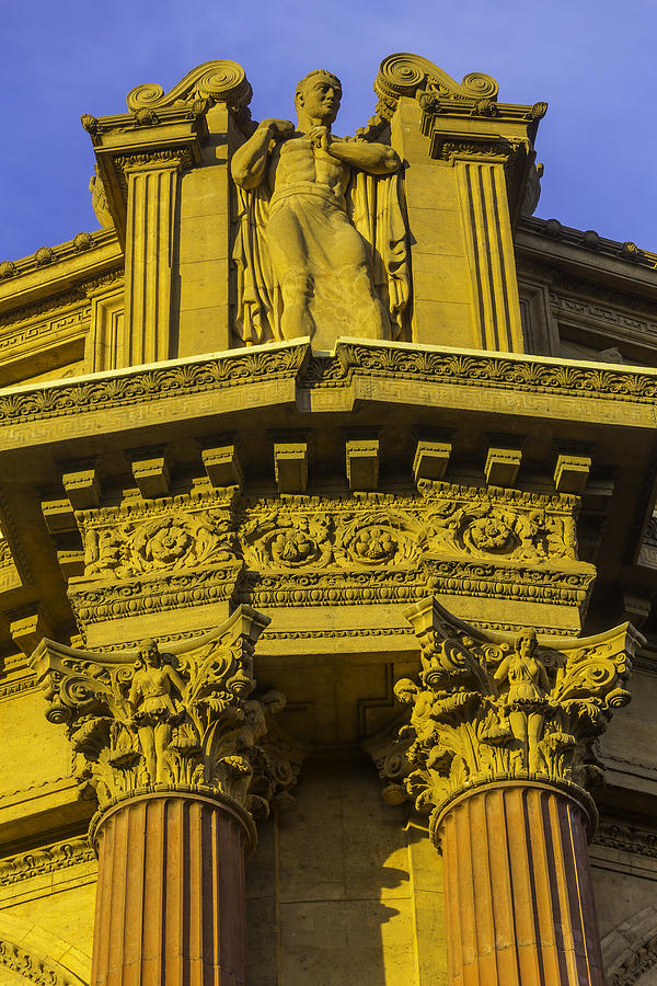 Architecture Photograph - Male Statue Palace Of Fine Arts by Garry Gay