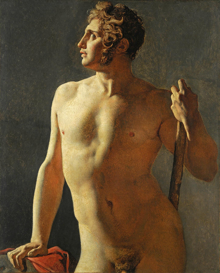 Male Torso Painting by Jean-Auguste-Dominique Ingres