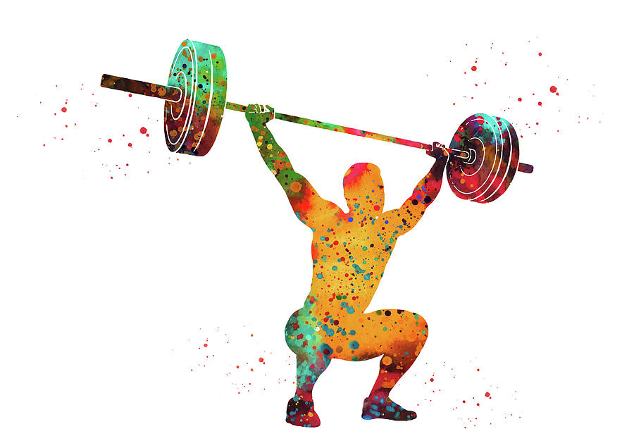 Male weightlifter Digital Art by Erzebet S - Pixels