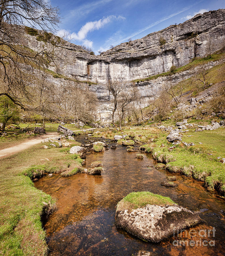 Malham Cove and Malham Beck, Yorkshire Dales National Park Photograph by Colin and Linda McKie