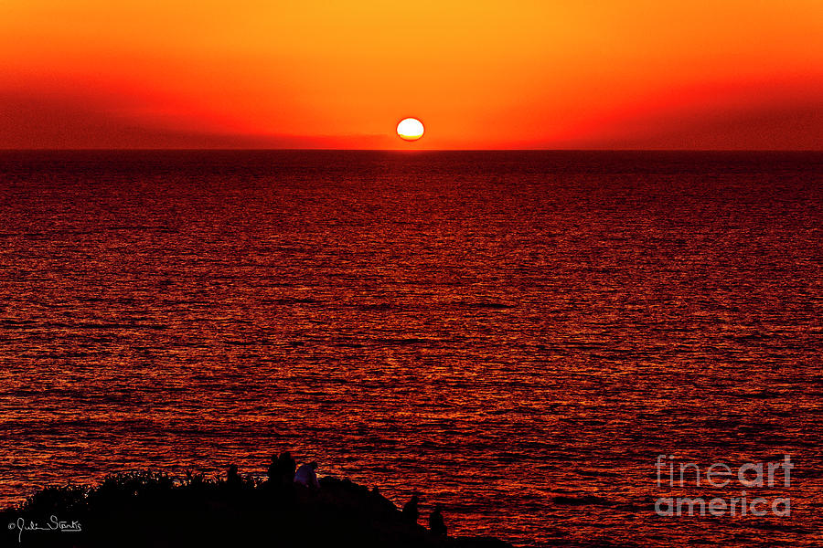 Malibu Beach Red Sunset Photograph