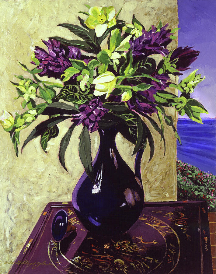 Malibu Hyacinths In Deep Blue Blue  Ceramic Painting
