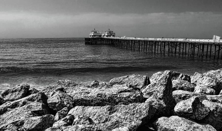 Malibu Pier Black and White Photograph by Judy Vincent