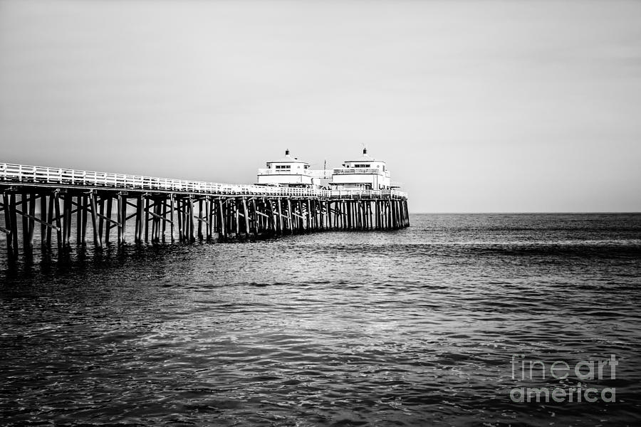 Malibu Pier Black And White Picture In Malibu California Photograph