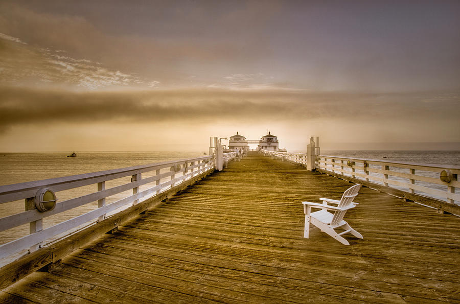 Malibu Pier Sunrise Foggy Morning Photograph by Connie Cooper-Edwards