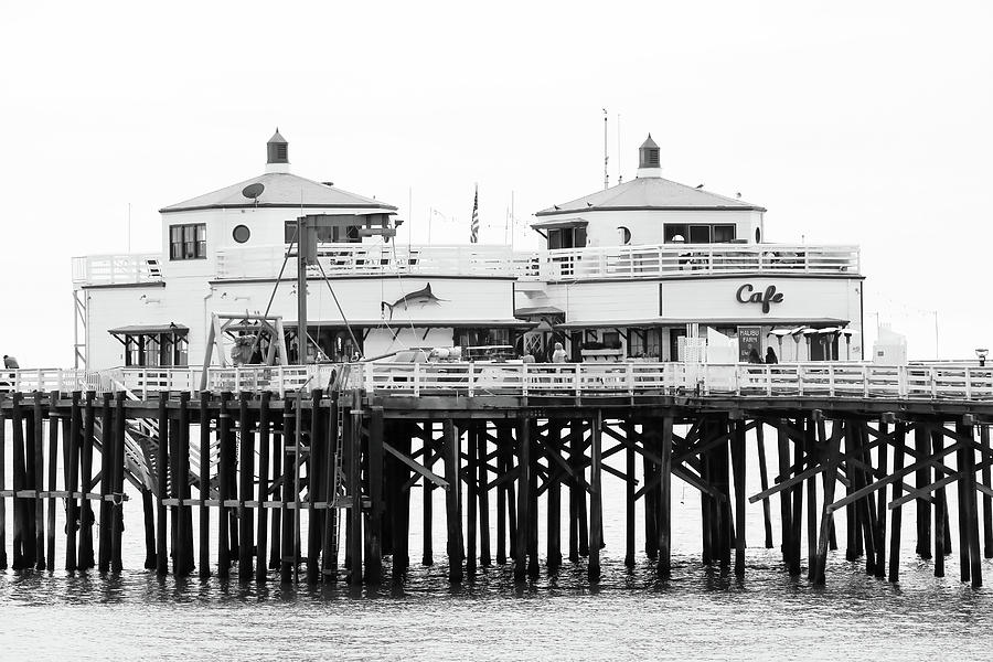 Malibu Pier Twin Buildings Photograph by Art Block Collections