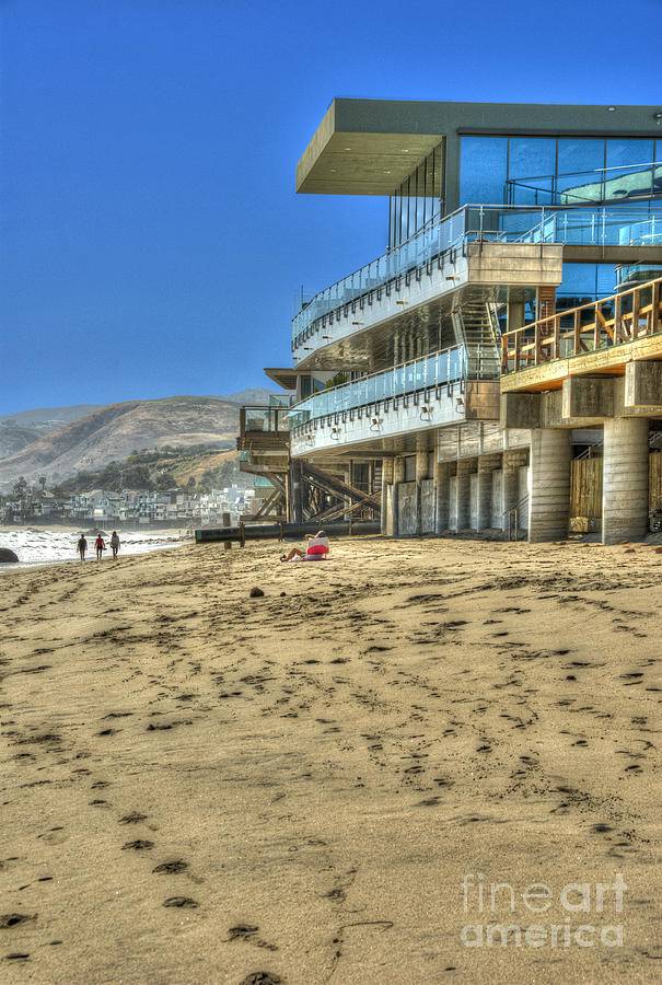 Malibu Road Luxury Oceanfront, Beach House Vertical 2 Photograph by David Zanzinger