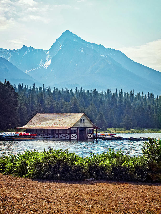 Maligne Lake Boathouse Photograph by Catherine Reading