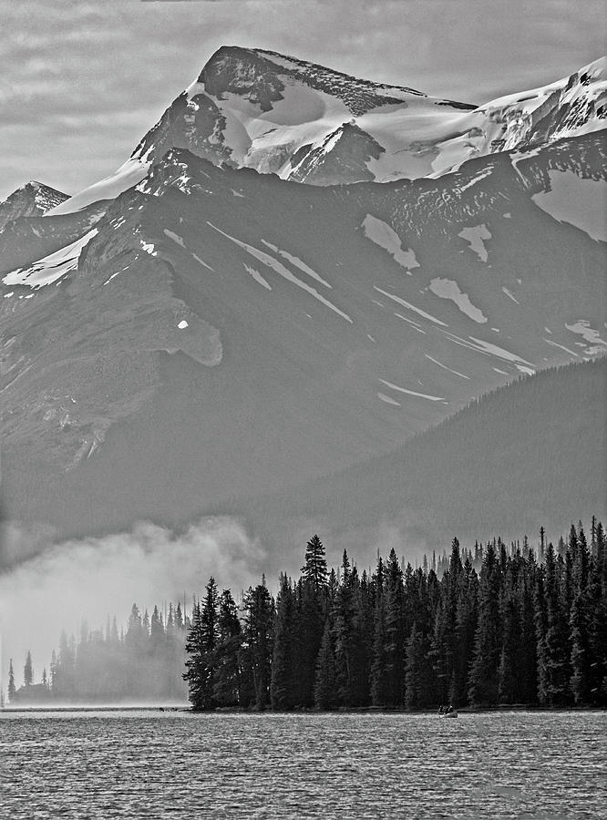 Maligne Lake in Monochrome Photograph by Catherine Reading
