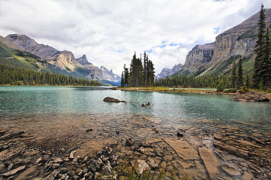 Maligne Lake Scenic with Spirit Island Photograph by George Oze - Fine ...