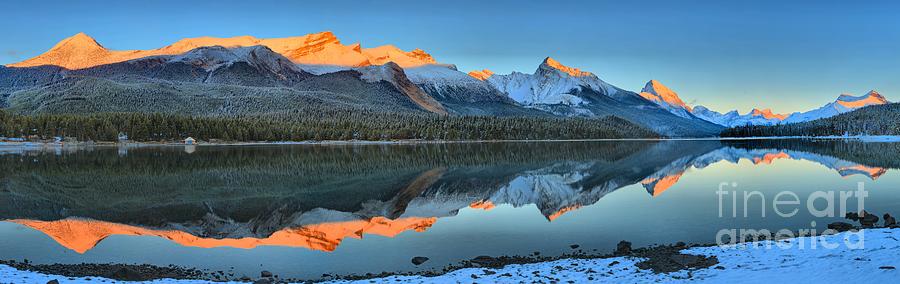 Maligne Lake Sunset Reflections Photograph by Adam Jewell