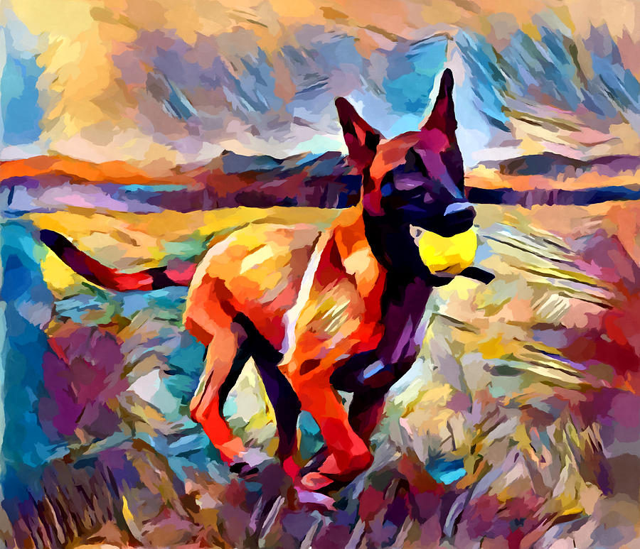 Nature Painting - Malinois by Chris Butler