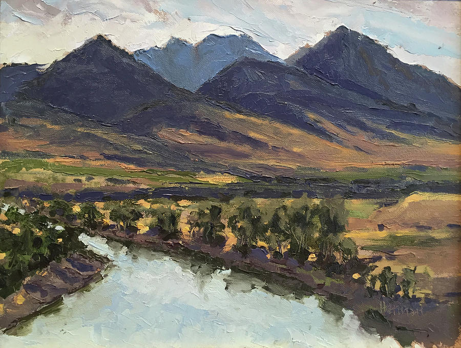 Mallards Rest, Yellowstone River, MT Painting by Les Herman