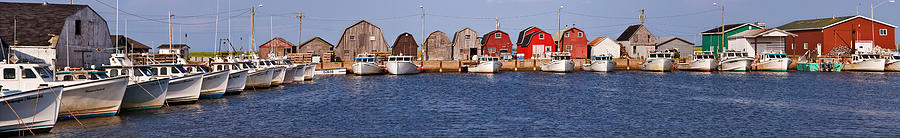Boat Photograph - Malpeque Harbour Panorama by Louise Heusinkveld
