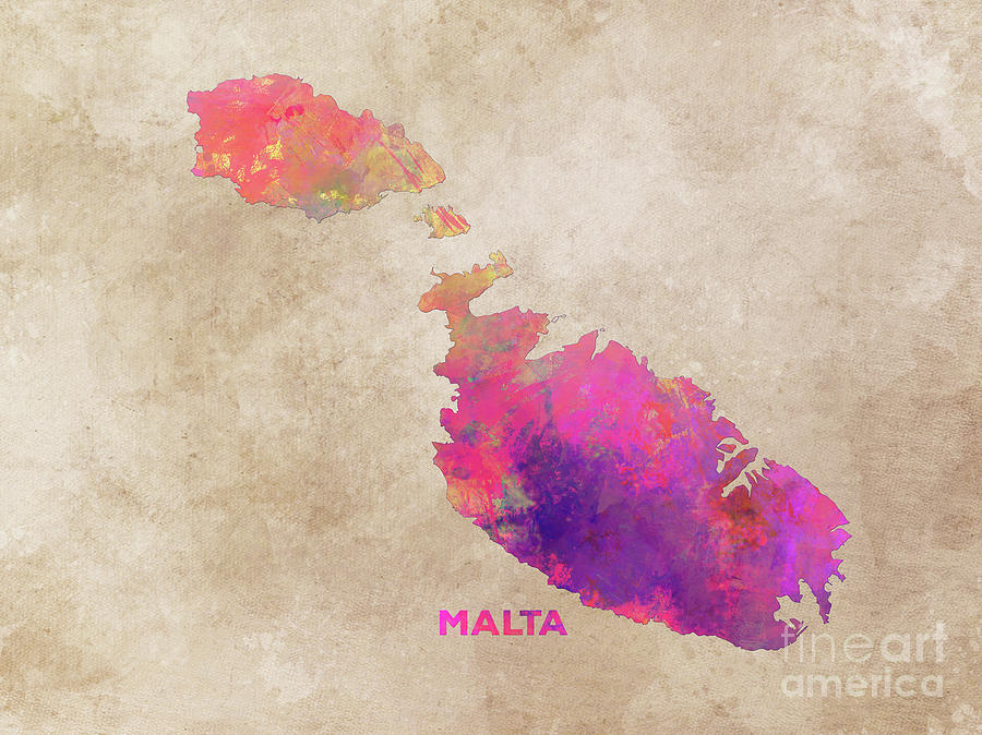Malta Map Digital Art