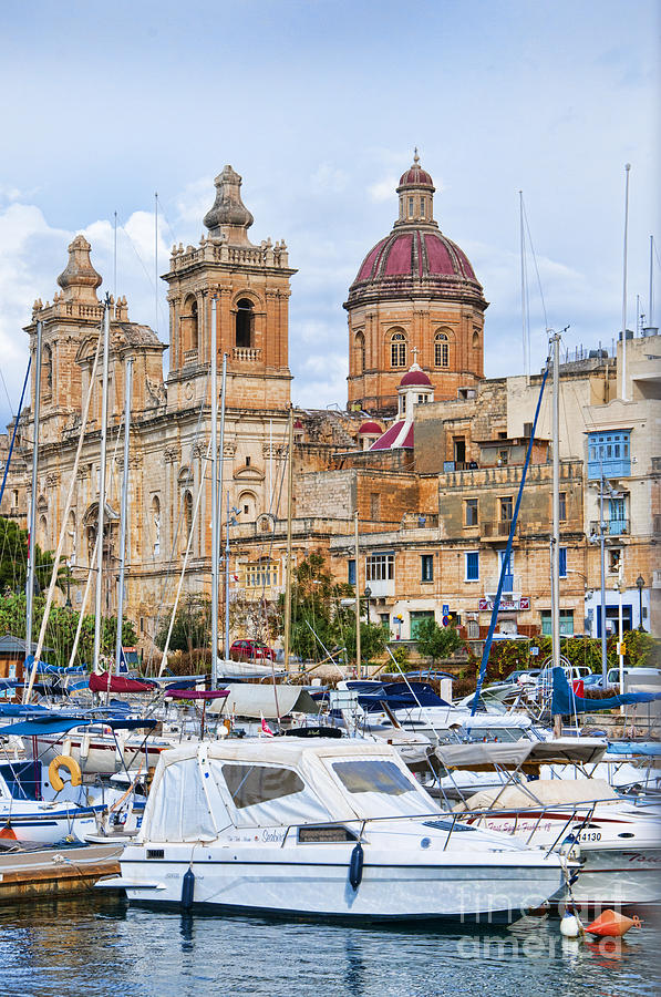 Malta - the Church and the Sea Photograph by Brenda Kean