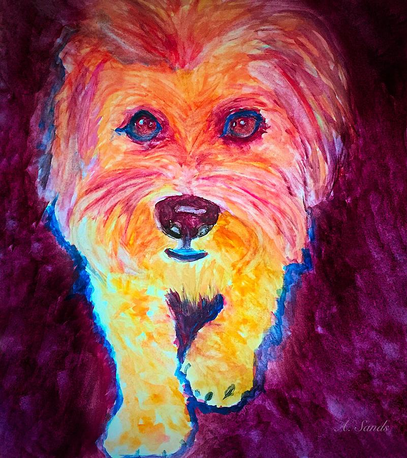 Maltese Pooch Painting by Anne Sands