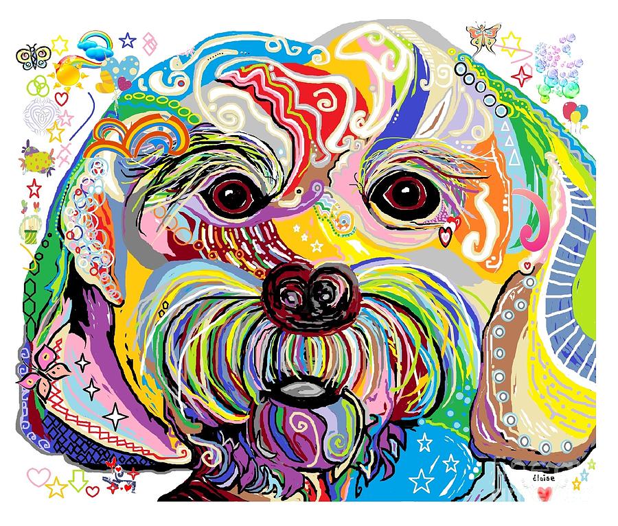 Dog Painting - Maltese Puppy by Eloise Schneider Mote