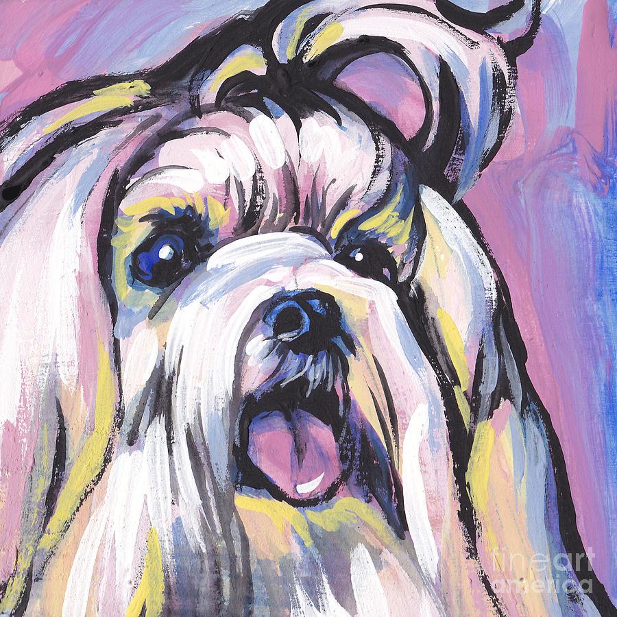 Dog Painting - Malti mania by Lea S