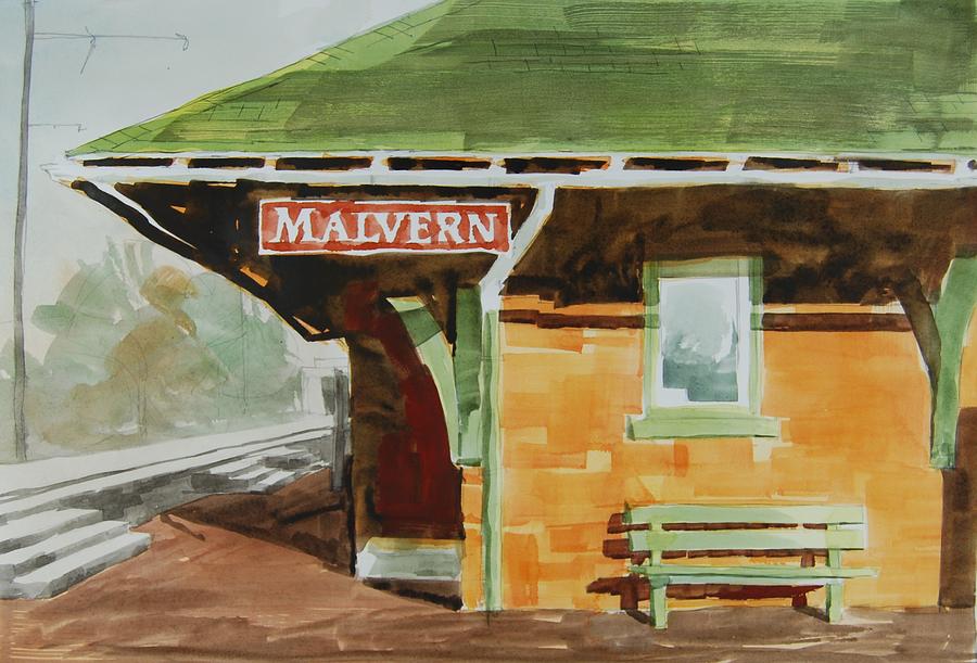 Malvern Train Station Painting by Stephen Rutherford