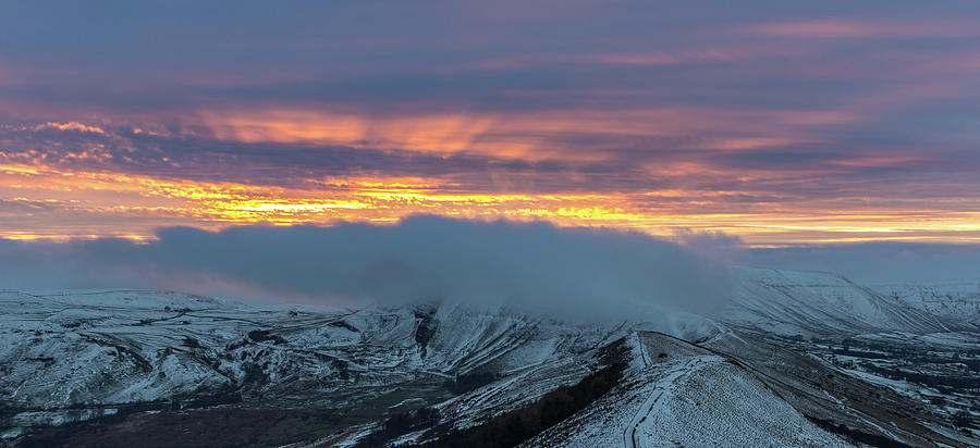 Mam Tor In The Snow Photograph