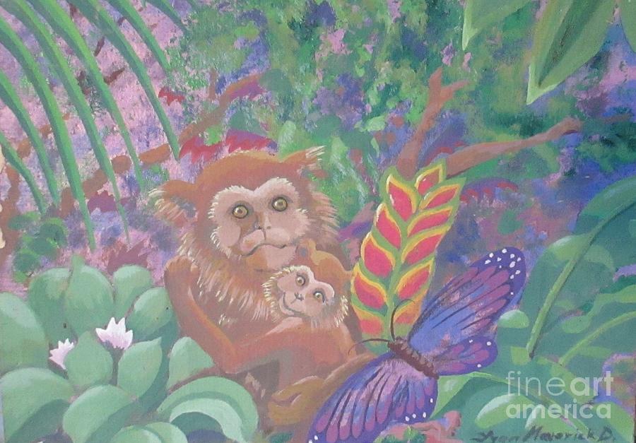 Mama, Baby, Jungle Painting by Lynn Maverick Denzer