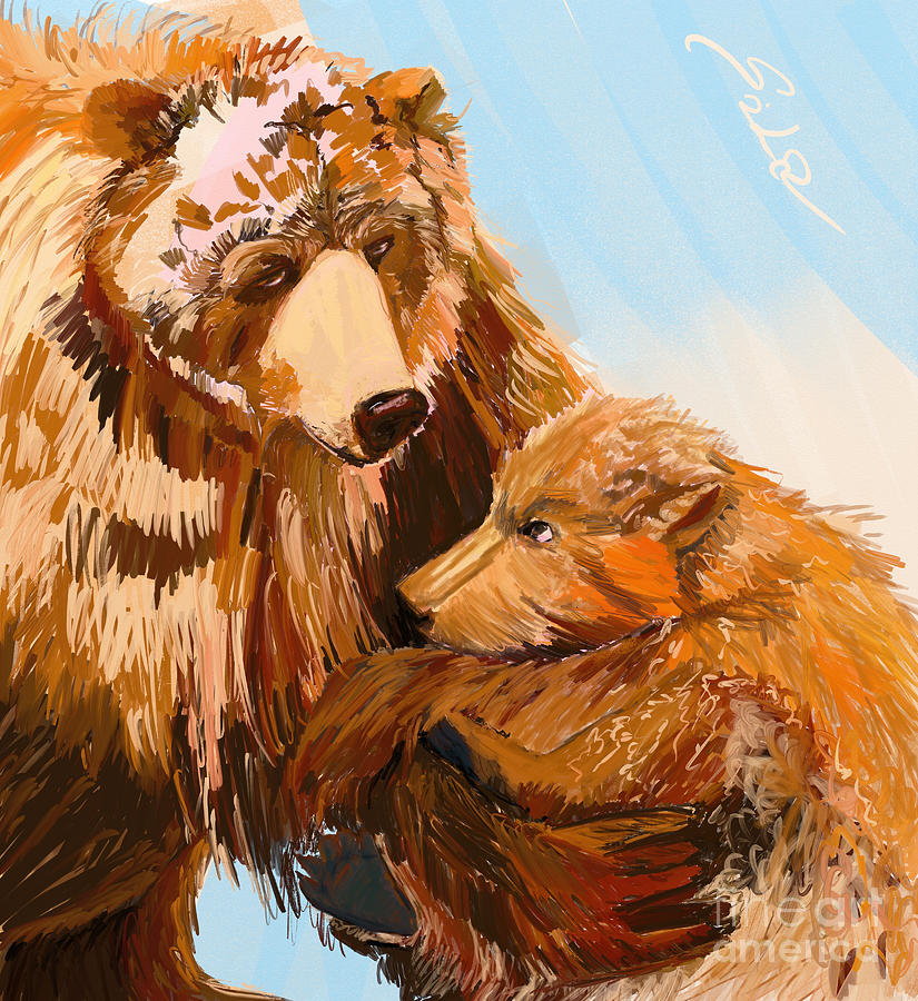 Mama Bear Painting by Lidija Ivanek - SiLa