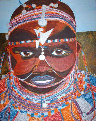 Mama Masai Painting by Sala Adenike