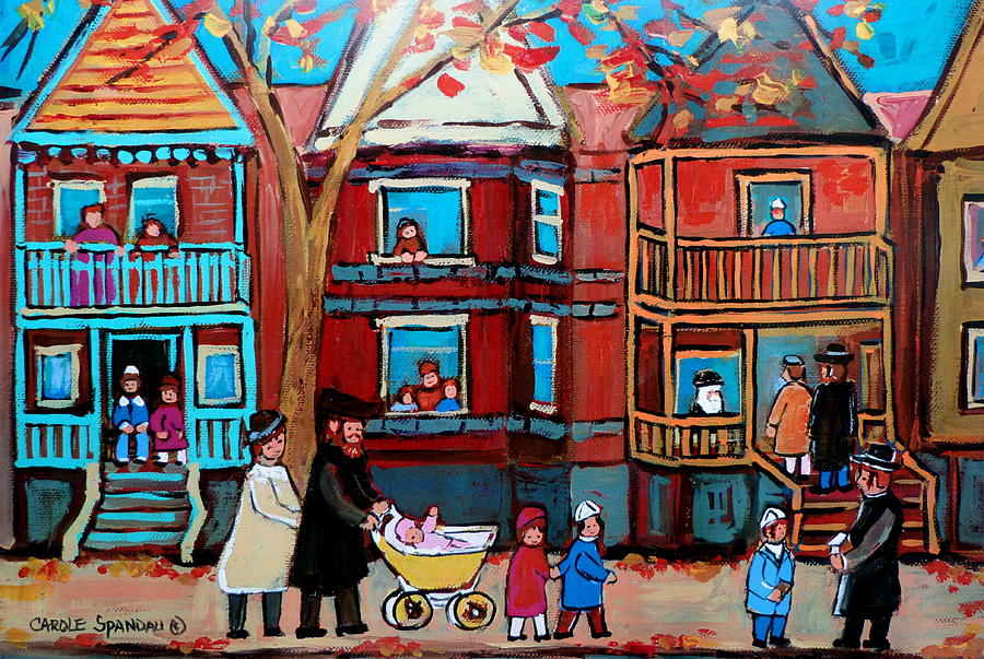 Mama  Papa And New Baby Painting by Carole Spandau