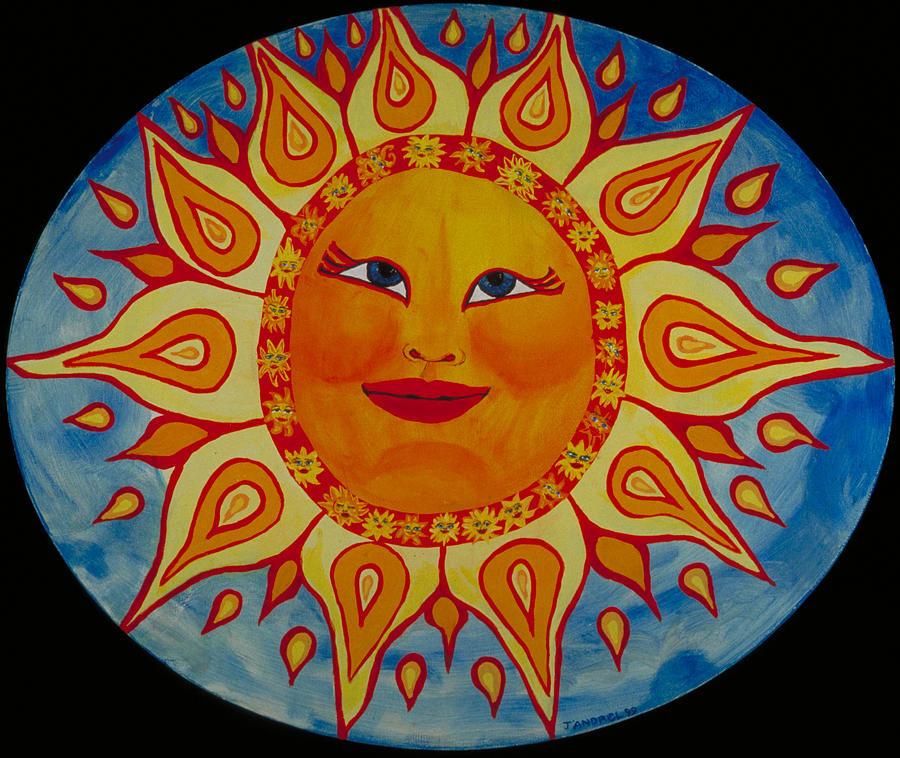 Abstract Painting - Mama Sun by J Andrel