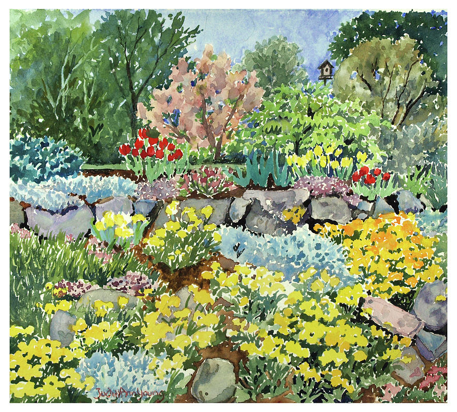 Mamas Rock Garden  SOLD Painting by Judith Young