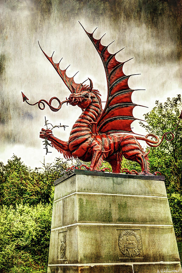 Dragon Photograph - Mametz Memorial Welsh Dragon - Vintage version by Weston Westmoreland