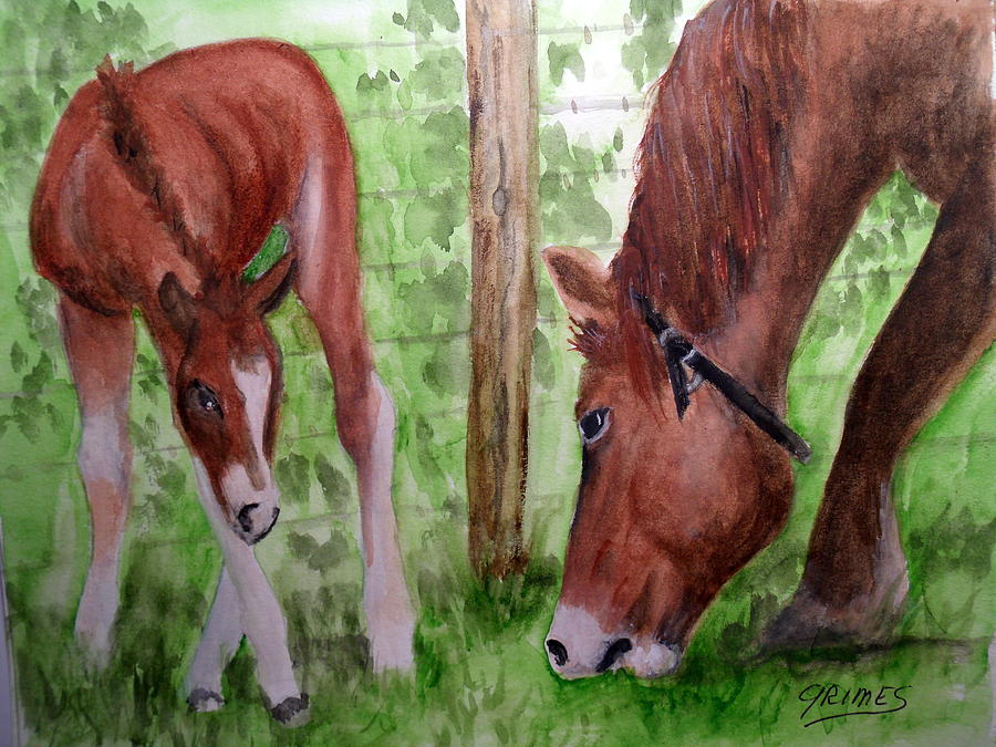 Mamma and her Baby Painting by Carol Grimes