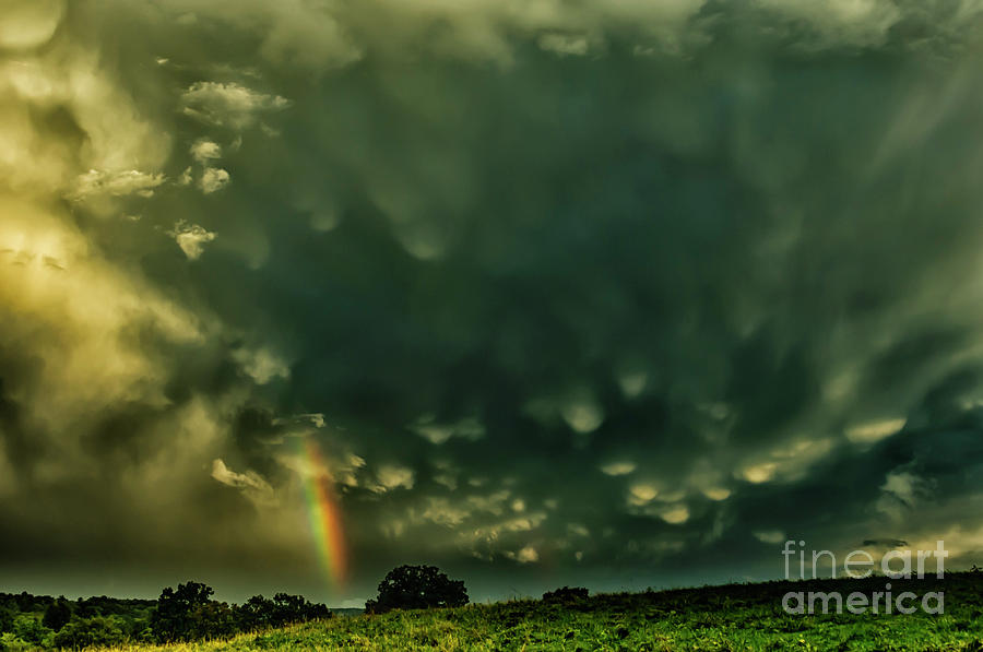 Mammatus Clouds and Rainbow Photograph by Thomas R Fletcher