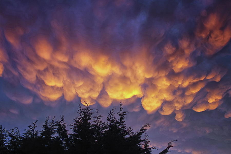 Mammatus Clouds in the Evening Sky Photograph by Jeff Townsend